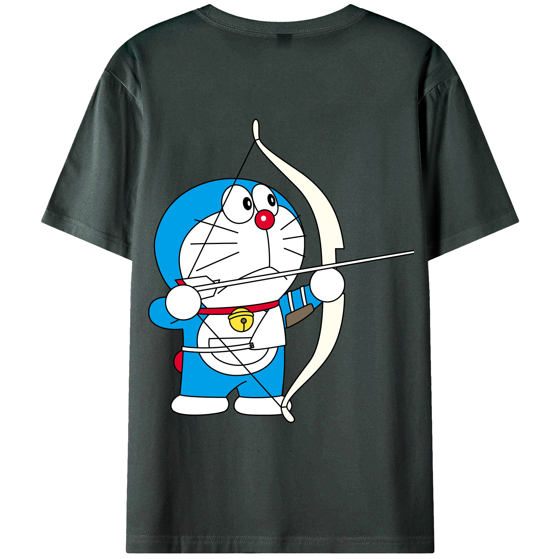 （画像用） ドラえもん Doraemon 綿100％ メンズ半袖Tシャツ（バックプリント） 通気性